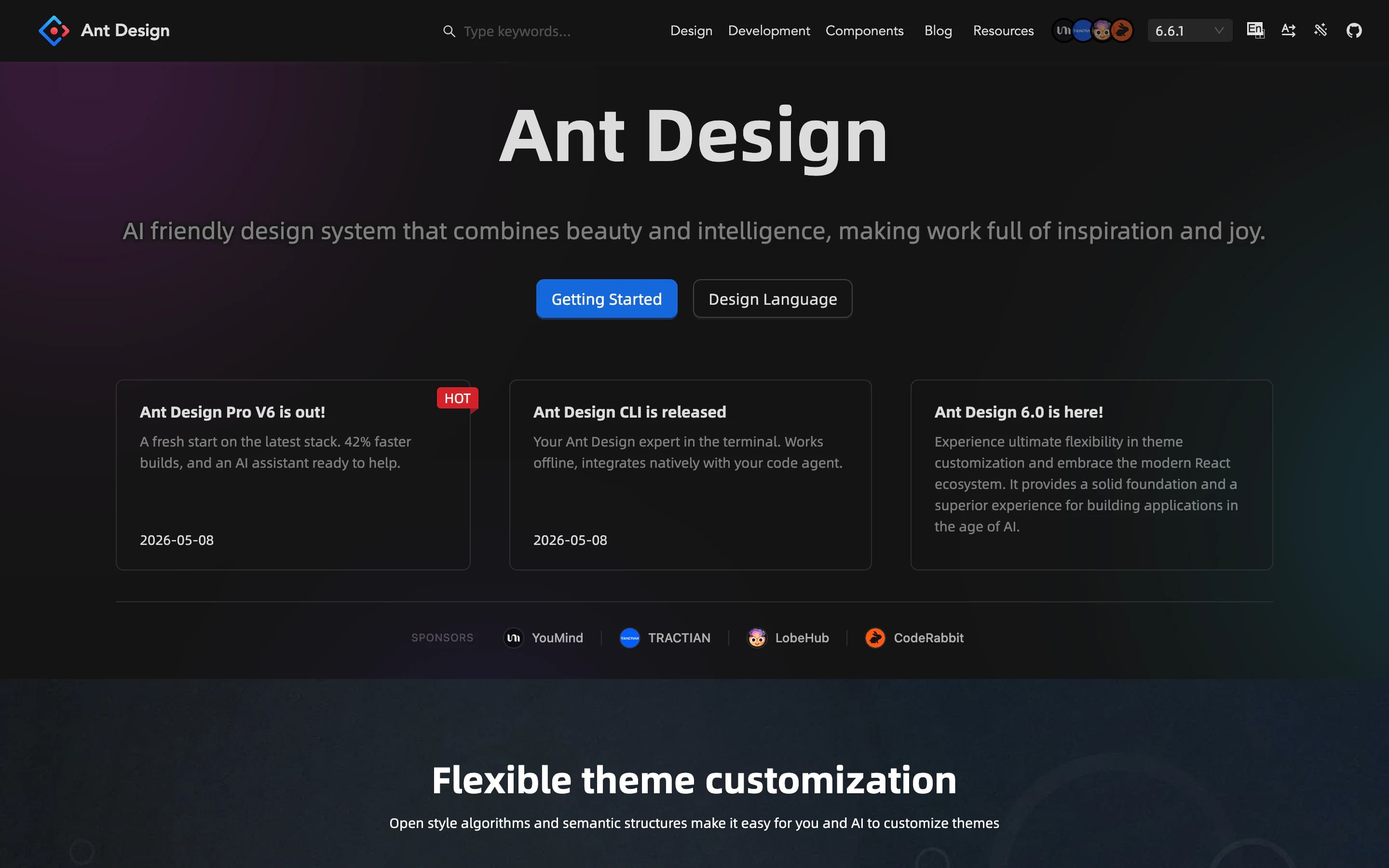 Ant Design screenshot