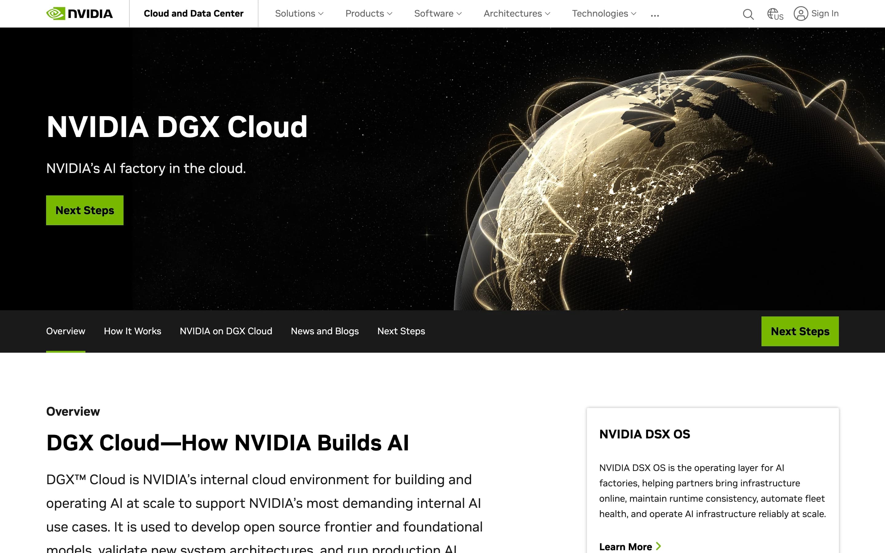 NVIDIA DGX Cloud screenshot