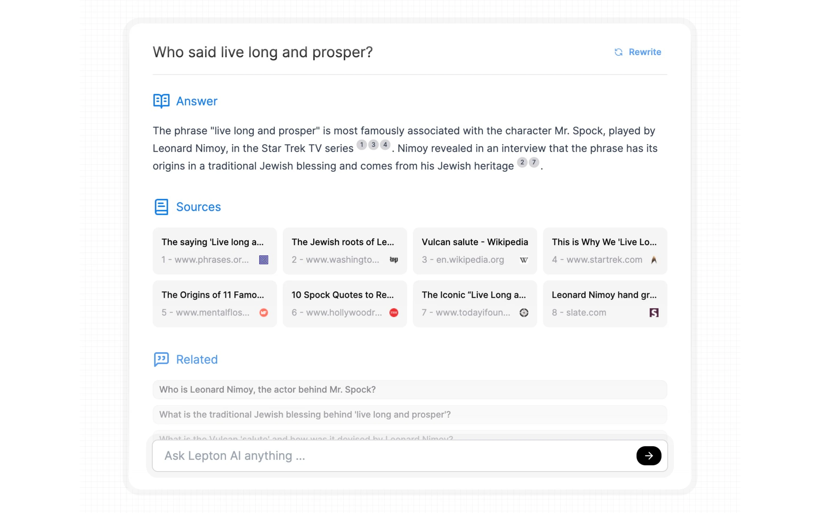 Lepton Search screenshot